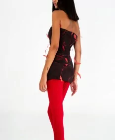 Rear Side View of the Feather Mini Dress by Claro Couture