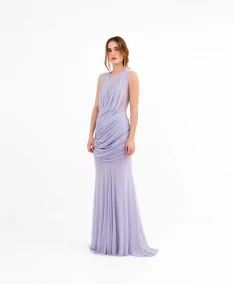 Vestido Malva en gasa lila, elegancia y movimiento en una sola pieza