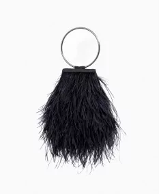 Bolso Negro de Plumas para fiesta