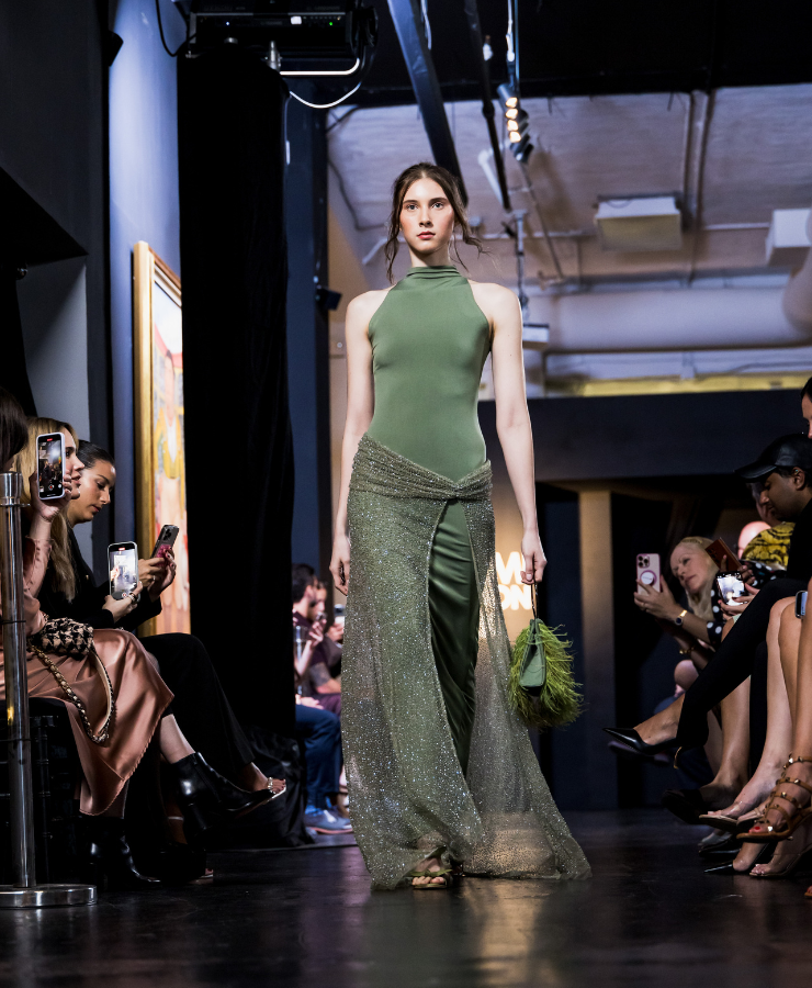 vestido verde claro Miami Fashion Week