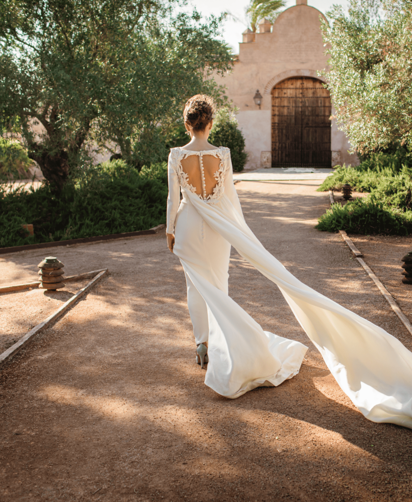 vestido de novia cola larga